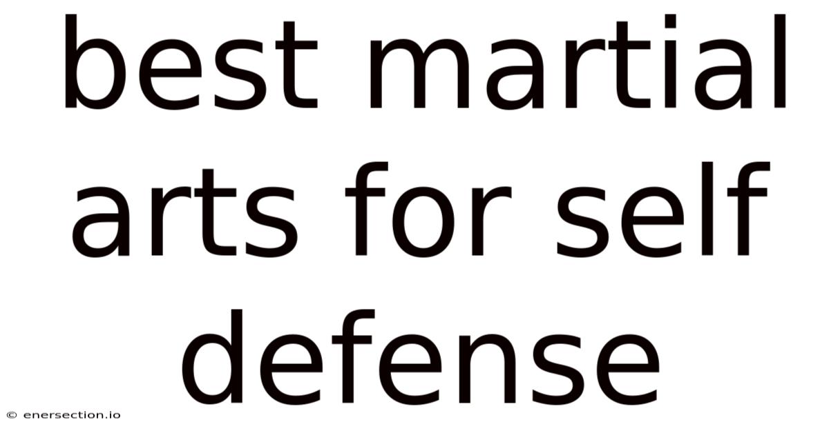 Best Martial Arts For Self Defense