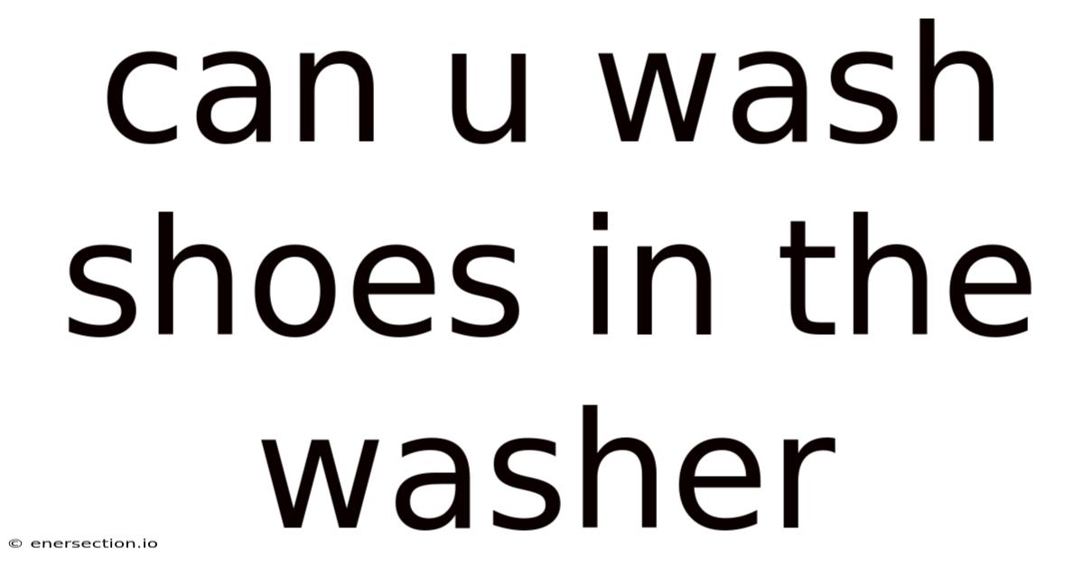 Can U Wash Shoes In The Washer