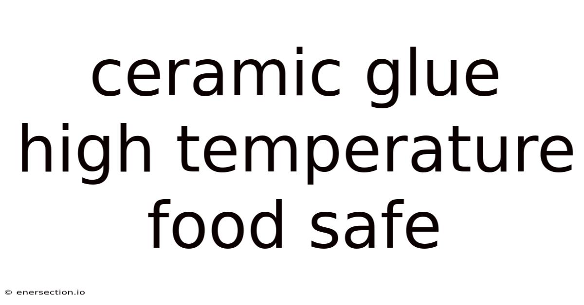 Ceramic Glue High Temperature Food Safe
