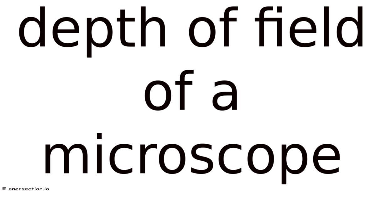 Depth Of Field Of A Microscope