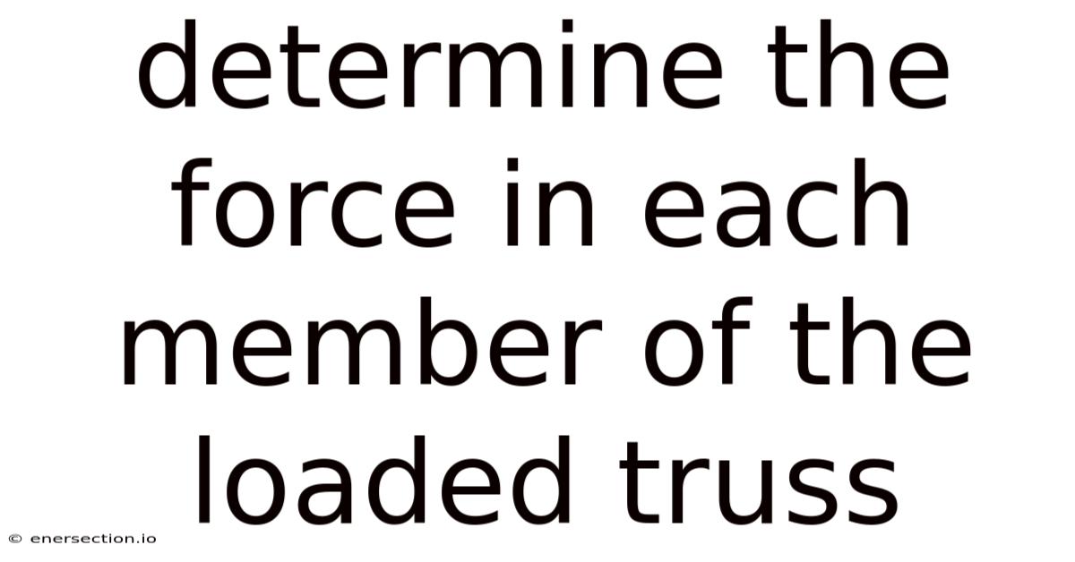 Determine The Force In Each Member Of The Loaded Truss