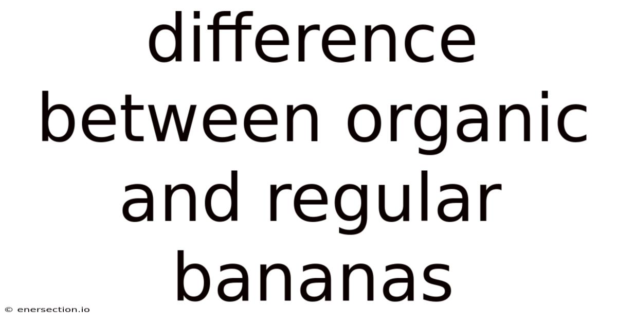 Difference Between Organic And Regular Bananas