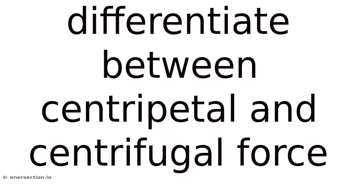 Differentiate Between Centripetal And Centrifugal Force