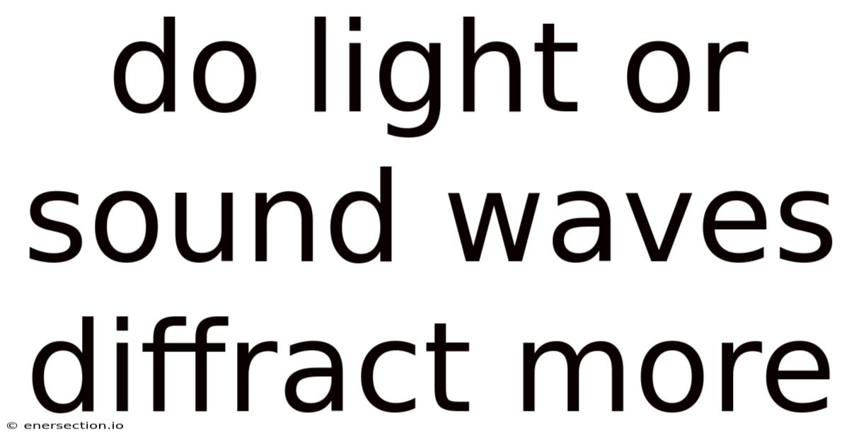 Do Light Or Sound Waves Diffract More