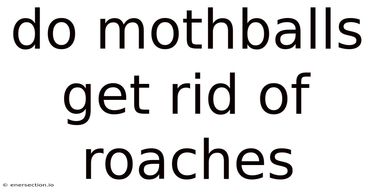 Do Mothballs Get Rid Of Roaches