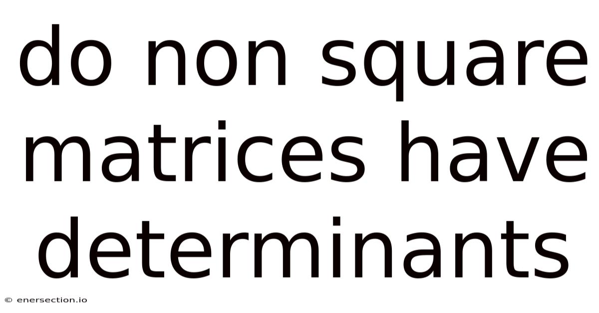 Do Non Square Matrices Have Determinants