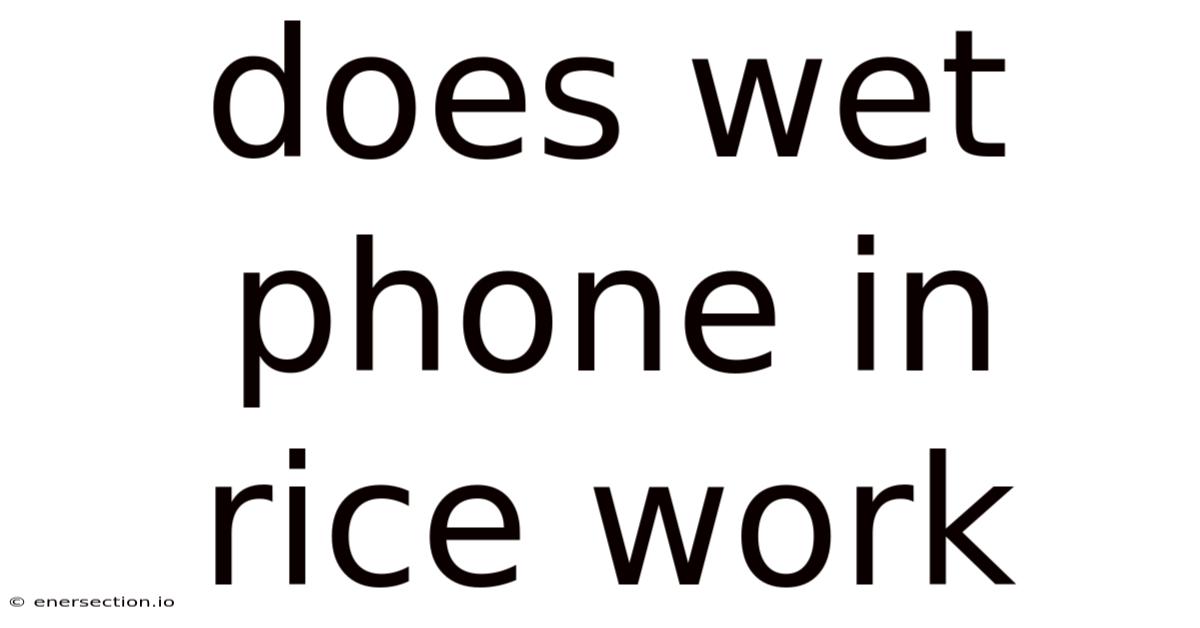 Does Wet Phone In Rice Work