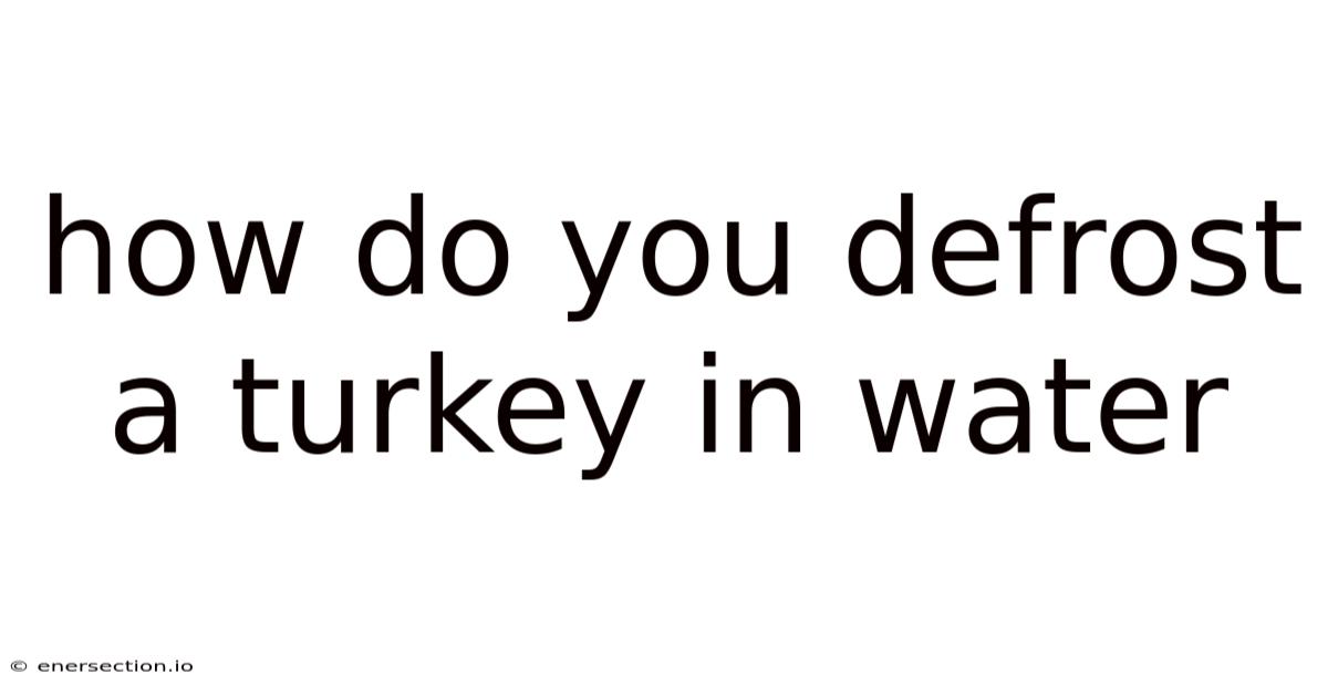 How Do You Defrost A Turkey In Water