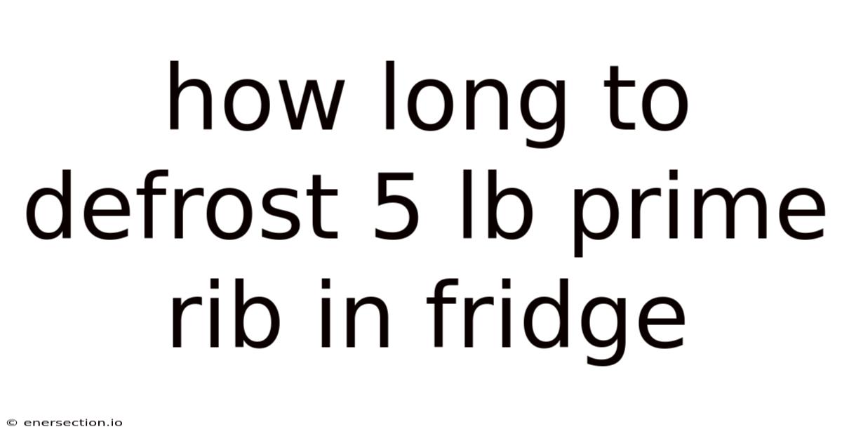 How Long To Defrost 5 Lb Prime Rib In Fridge