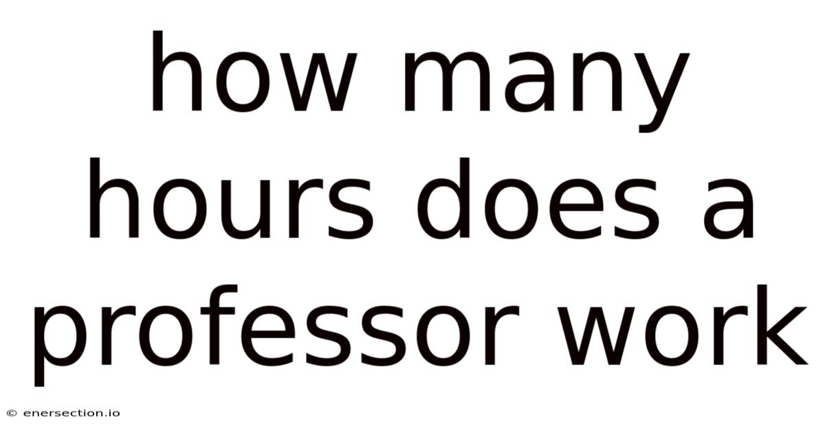 How Many Hours Does A Professor Work