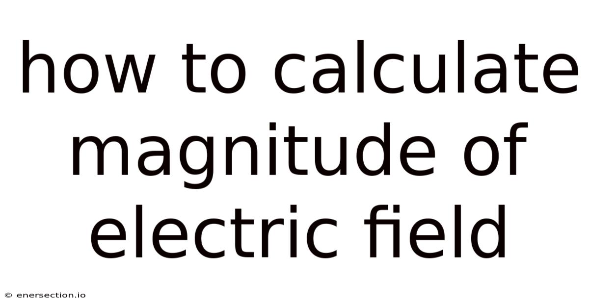 How To Calculate Magnitude Of Electric Field