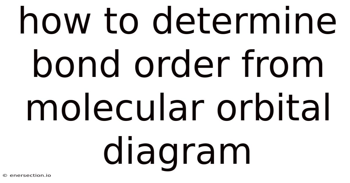 How To Determine Bond Order From Molecular Orbital Diagram