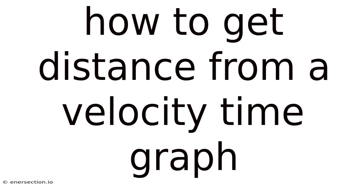 How To Get Distance From A Velocity Time Graph