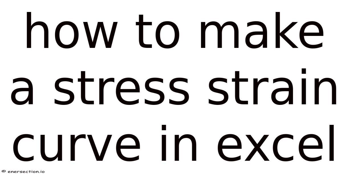 How To Make A Stress Strain Curve In Excel