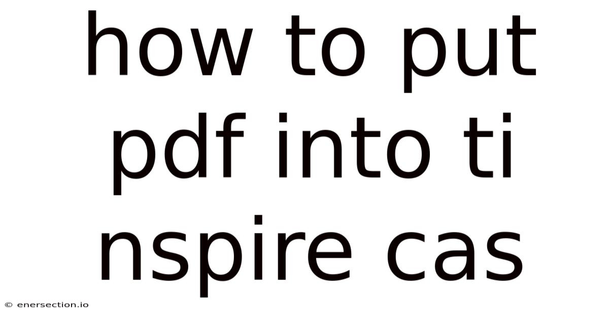 How To Put Pdf Into Ti Nspire Cas