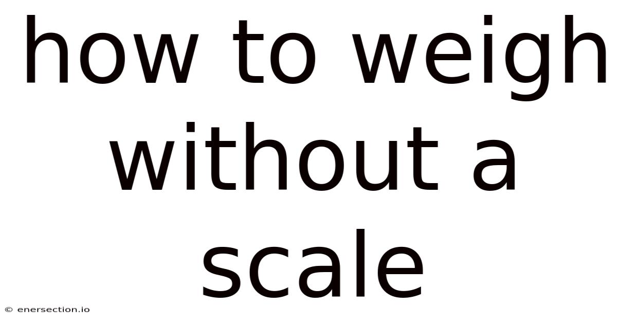 How To Weigh Without A Scale