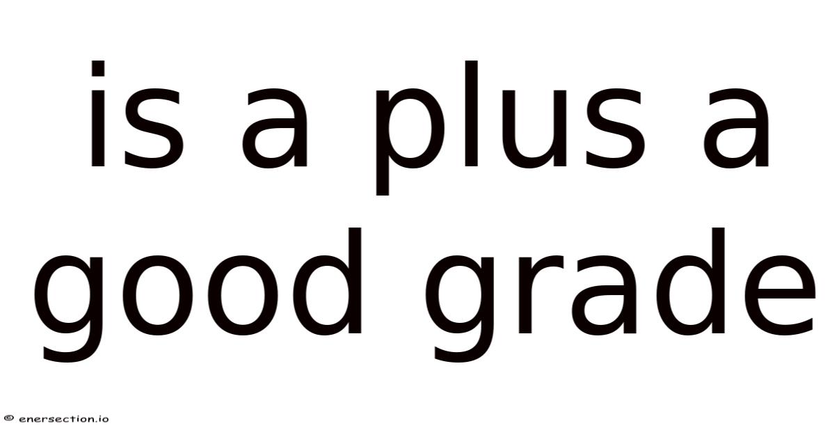 Is A Plus A Good Grade