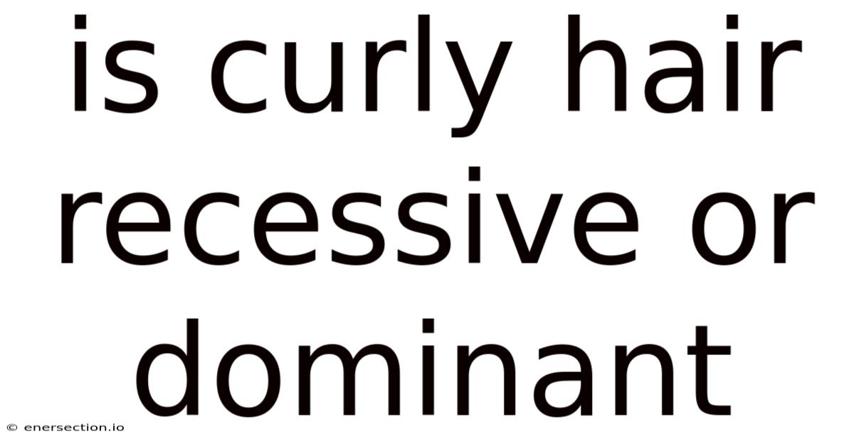 Is Curly Hair Recessive Or Dominant