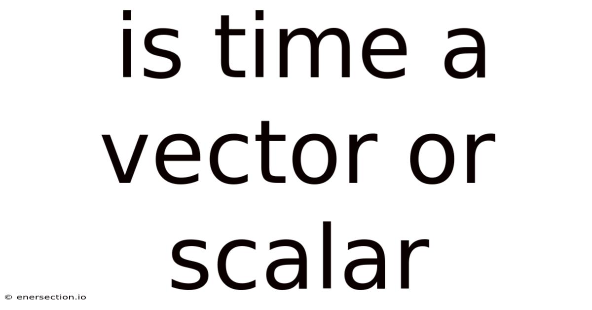 Is Time A Vector Or Scalar