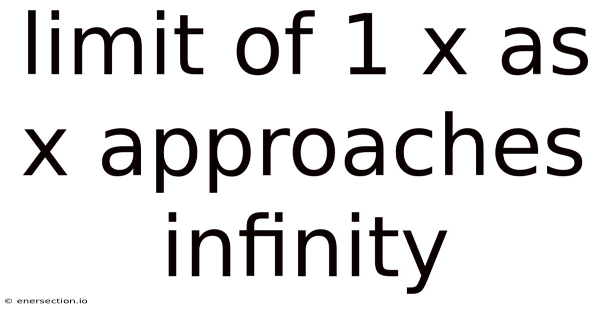 Limit Of 1 X As X Approaches Infinity