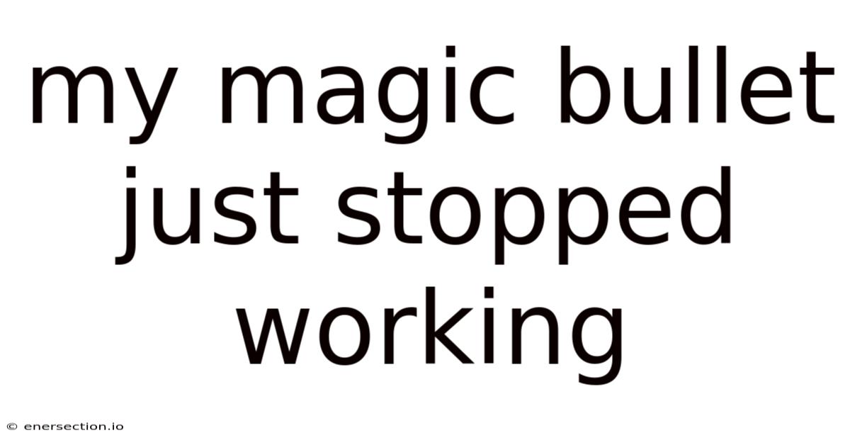 My Magic Bullet Just Stopped Working