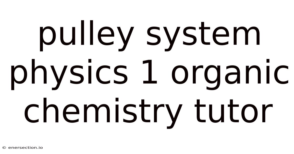 Pulley System Physics 1 Organic Chemistry Tutor