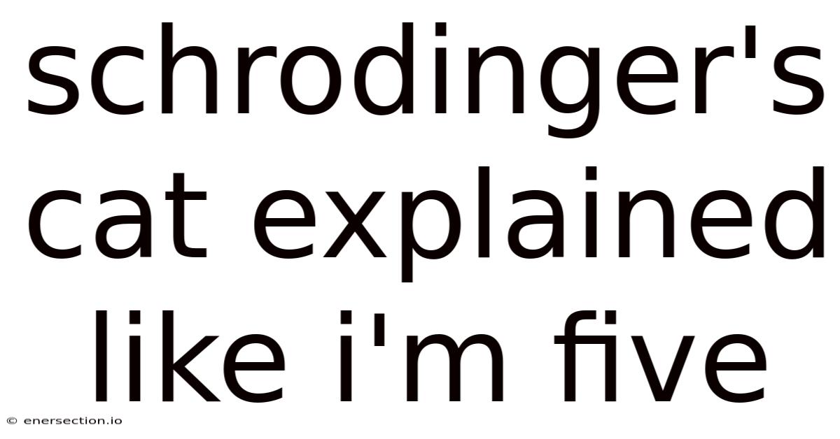 Schrodinger's Cat Explained Like I'm Five