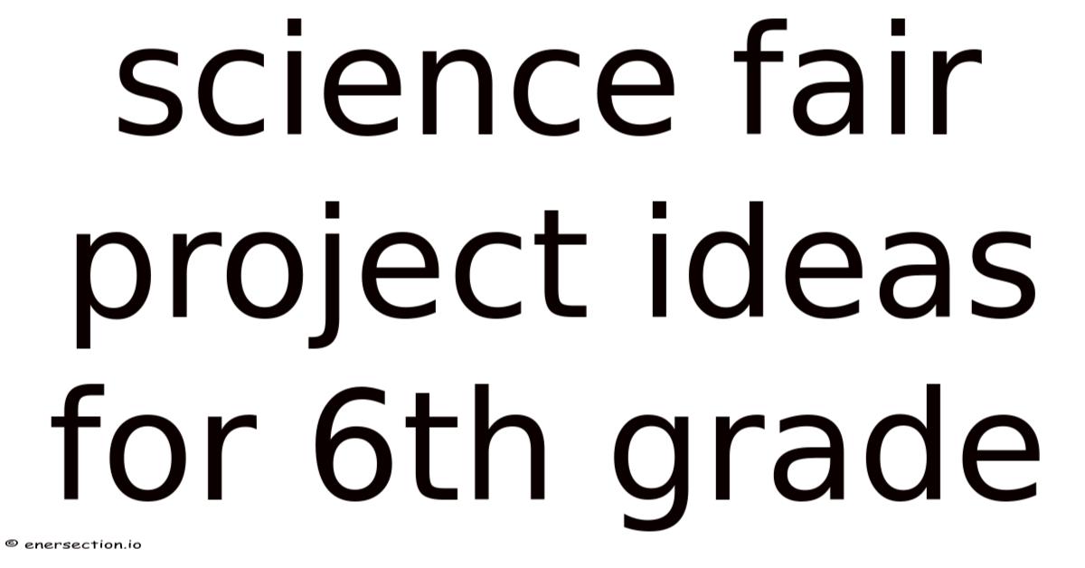 Science Fair Project Ideas For 6th Grade