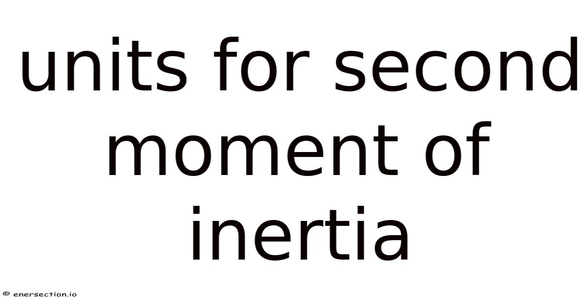 Units For Second Moment Of Inertia