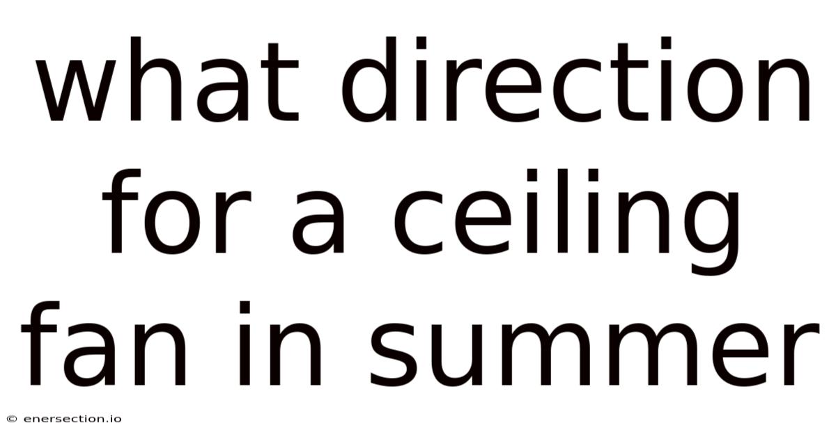 What Direction For A Ceiling Fan In Summer