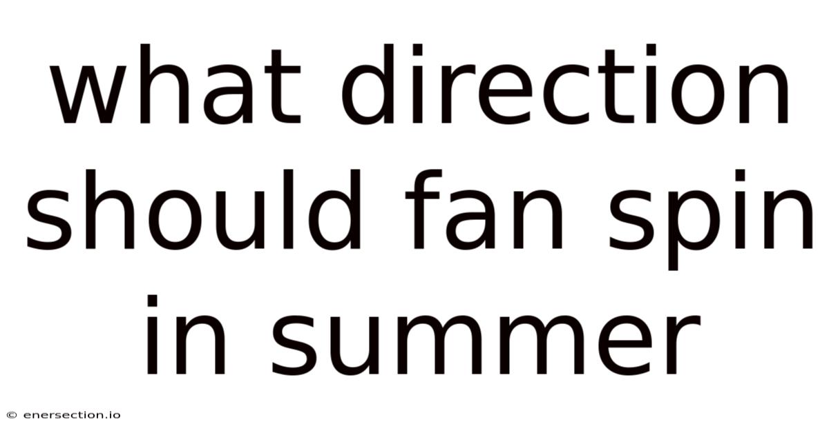 What Direction Should Fan Spin In Summer