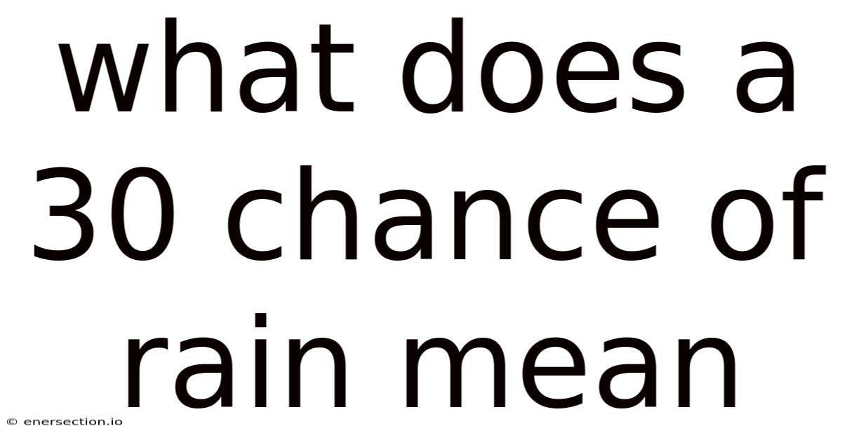 What Does A 30 Chance Of Rain Mean