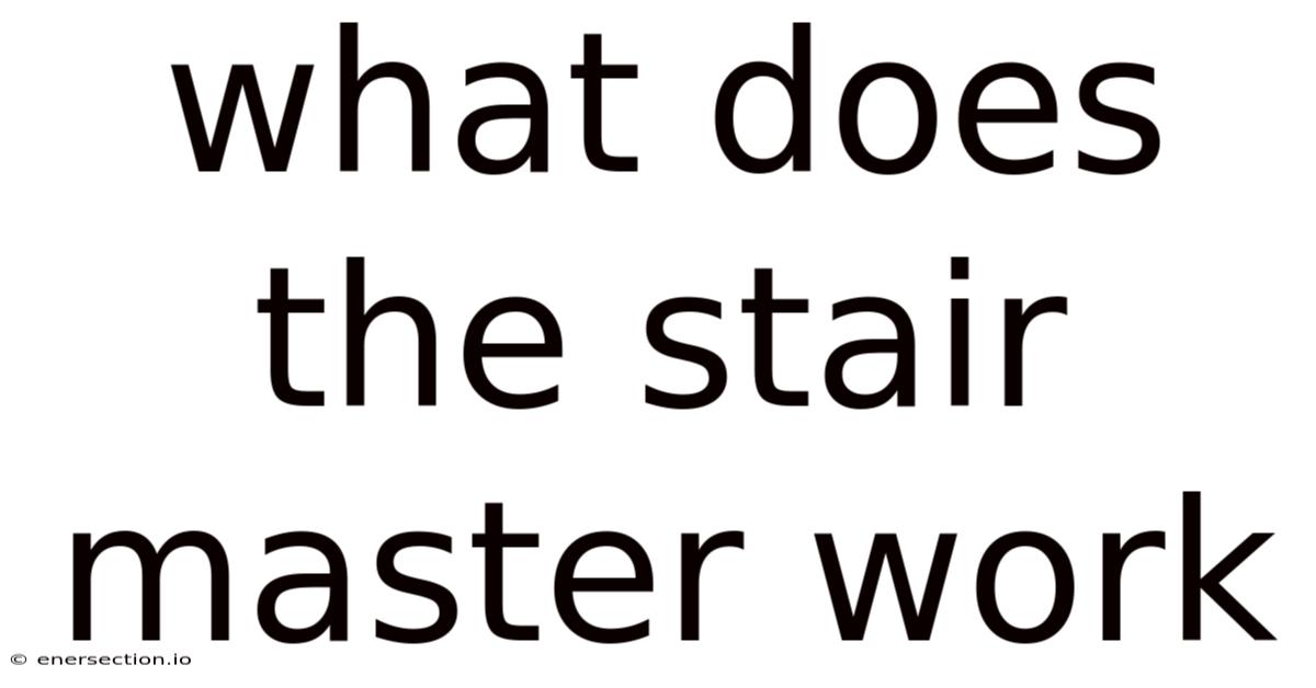 What Does The Stair Master Work