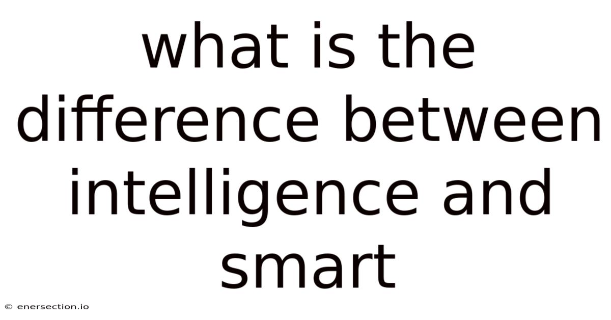 What Is The Difference Between Intelligence And Smart