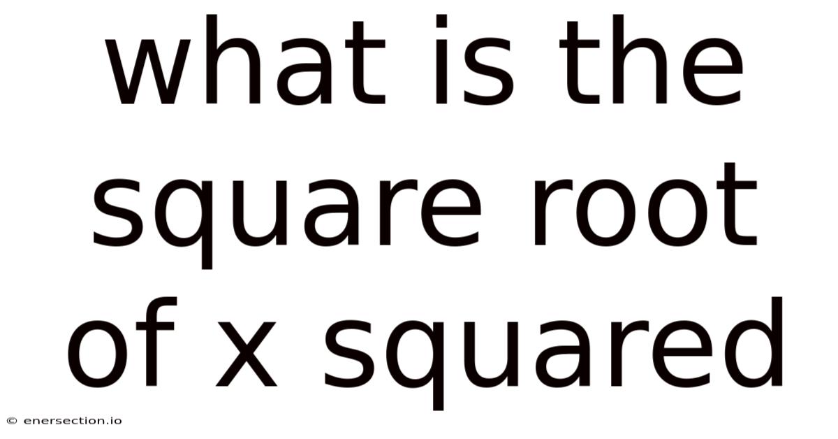 What Is The Square Root Of X Squared