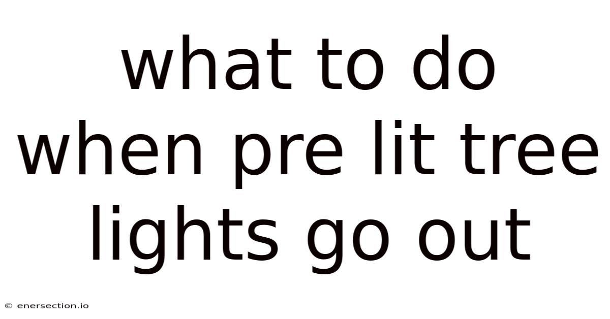 What To Do When Pre Lit Tree Lights Go Out