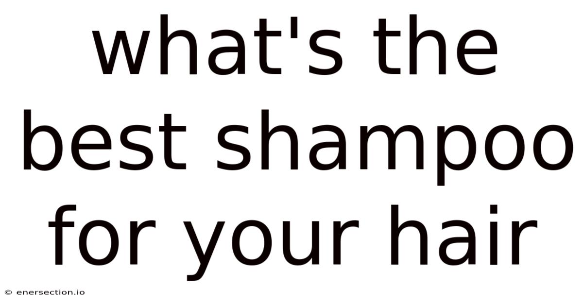 What's The Best Shampoo For Your Hair