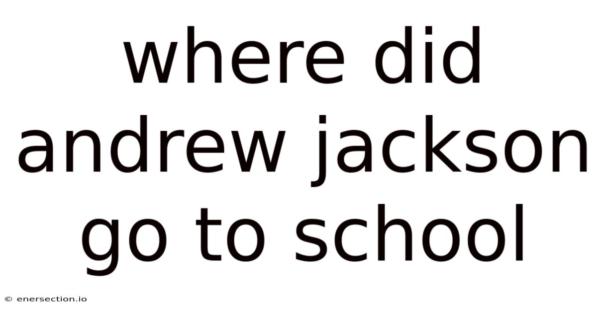 Where Did Andrew Jackson Go To School