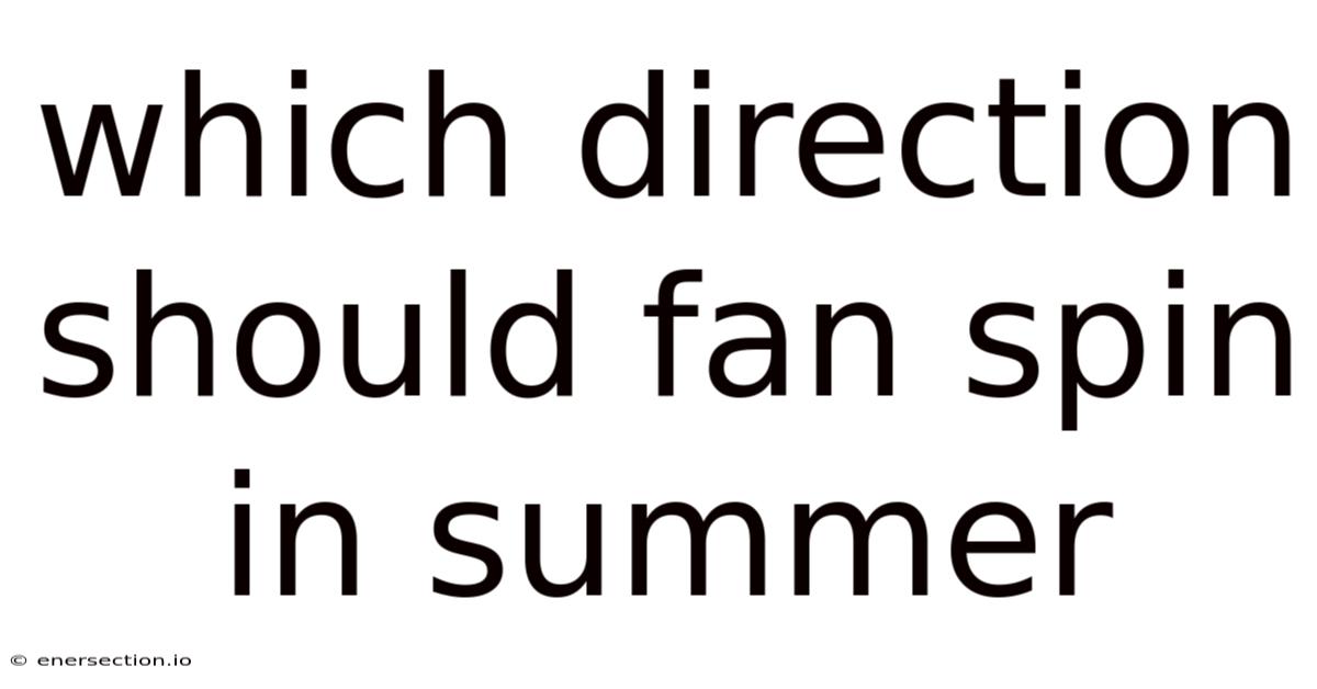 Which Direction Should Fan Spin In Summer