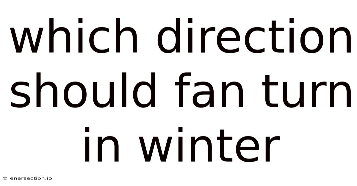 Which Direction Should Fan Turn In Winter