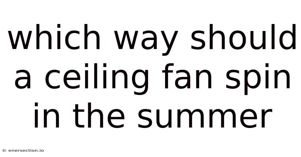 Which Way Should A Ceiling Fan Spin In The Summer