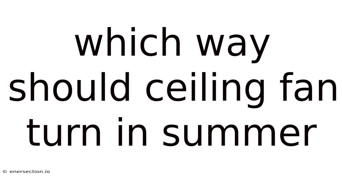 Which Way Should Ceiling Fan Turn In Summer