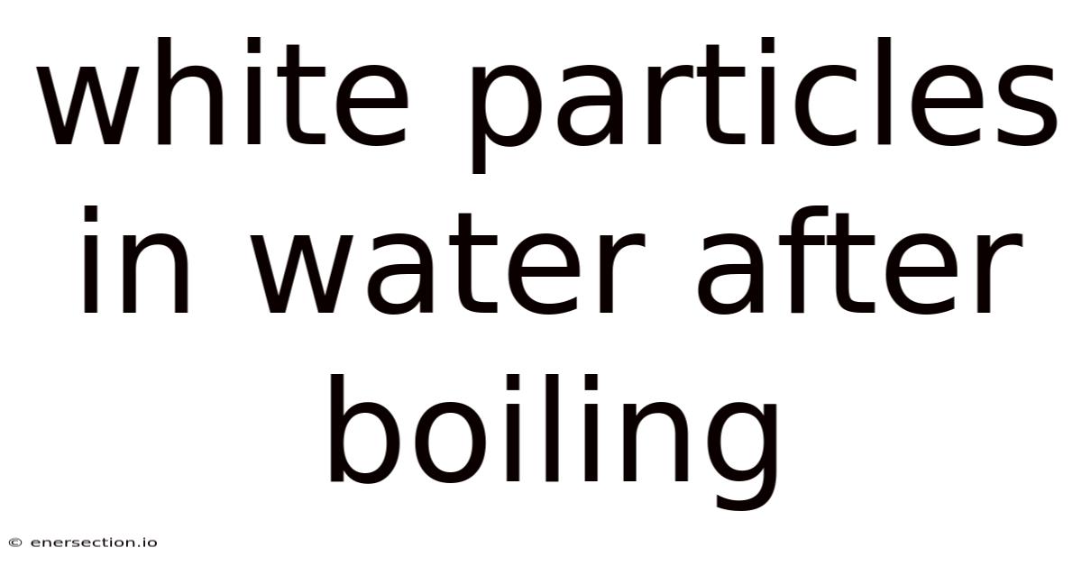 White Particles In Water After Boiling