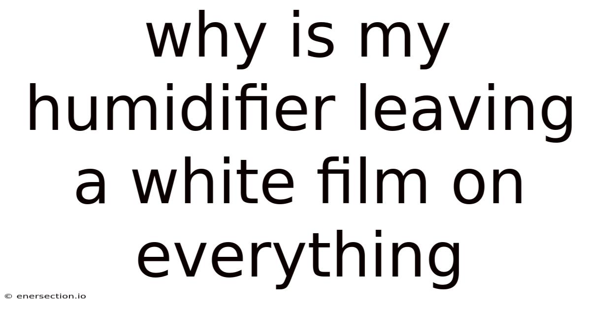 Why Is My Humidifier Leaving A White Film On Everything